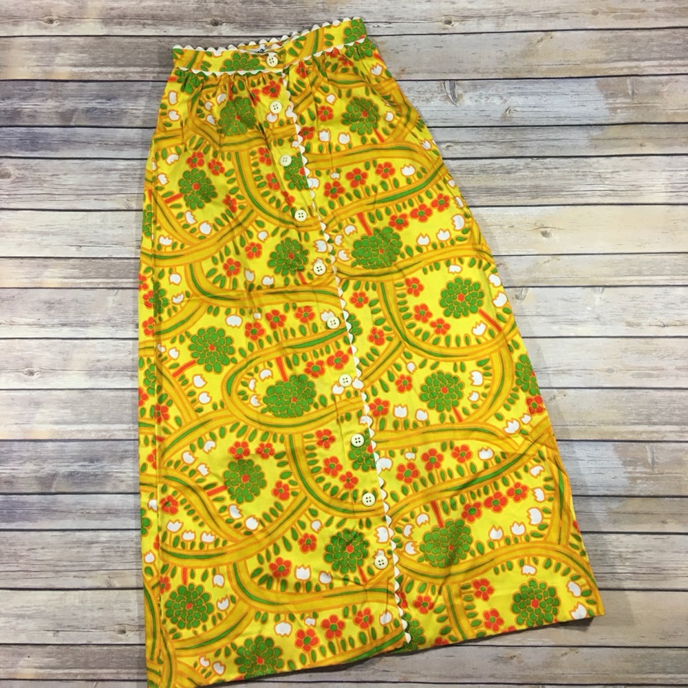 Vintage Lanz Original flower power maxi skirt